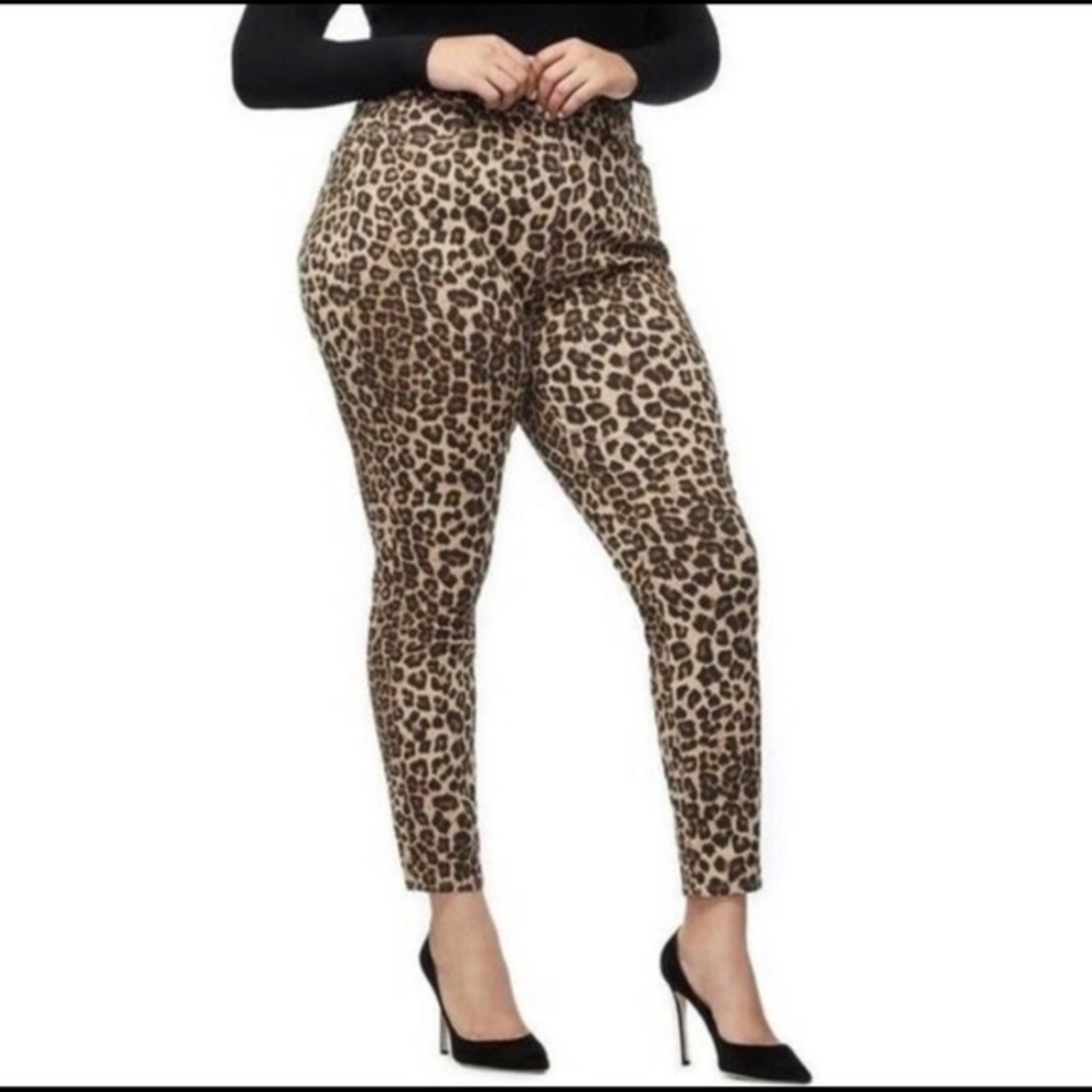 Good American Leopard Print Skinny Jeans